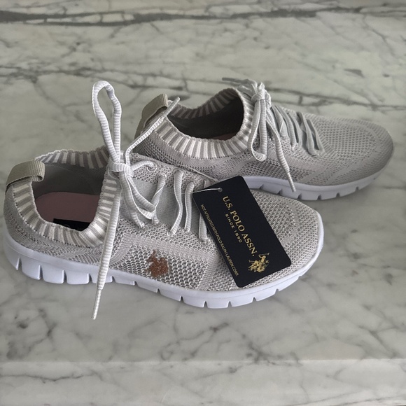 Brand New U.S. Polo Assn. Light Grey Sneakers - Picture 2 of 4